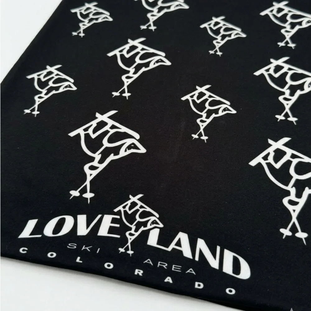 Loveland Ski Area Fleece Neck Gaiter | Black and White Ski Mask | Like New